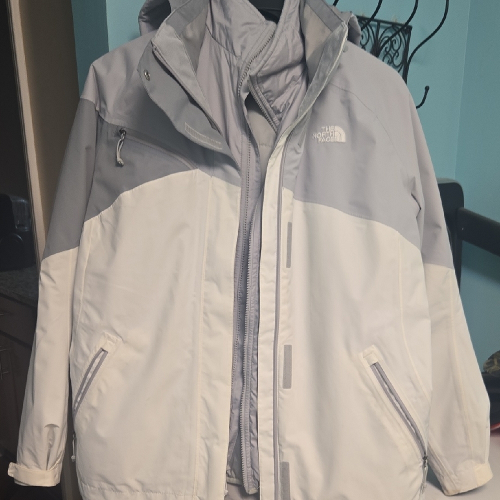 The North Face Two-Tone  2 Piece Gray and White Jacket And Coat